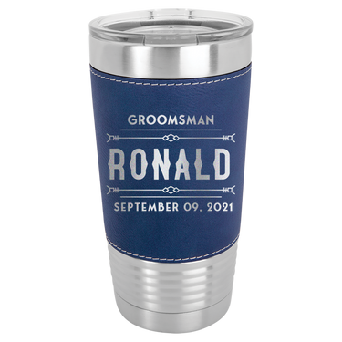 Custom engrave20oz Leatherette Tumbler Perfect for Best Man and Groomsman Gift